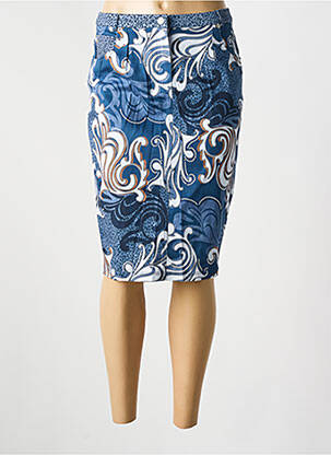 Jupe mi-longue bleu GUY DUBOUIS femme