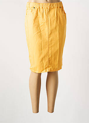 Jupe mi-longue orange GUY DUBOUIS femme