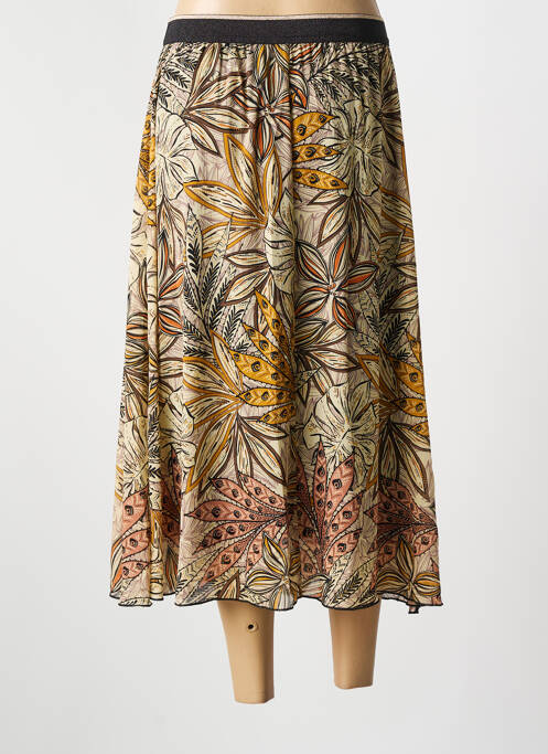 Jupe longue tissage crêpe beige GRIFFON femme