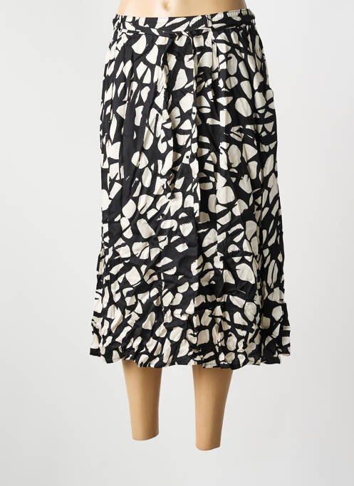 Jupe mi-longue coupe droite noir GRIFFON femme