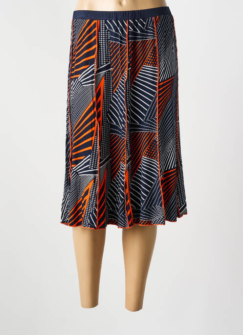 Jupe mi-longue stretch bleu GUY DUBOUIS femme
