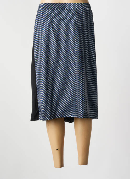 Jupe mi-longue stretch bleu GUY DUBOUIS femme