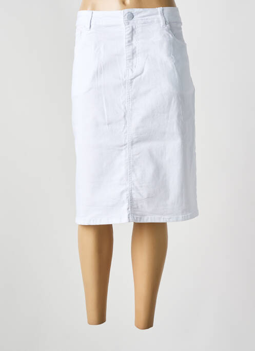 Jupe mi-longue coupe droite blanc GRIFFON femme
