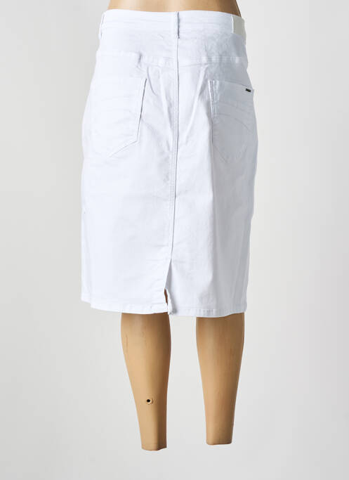Jupe mi-longue coupe droite blanc GRIFFON femme