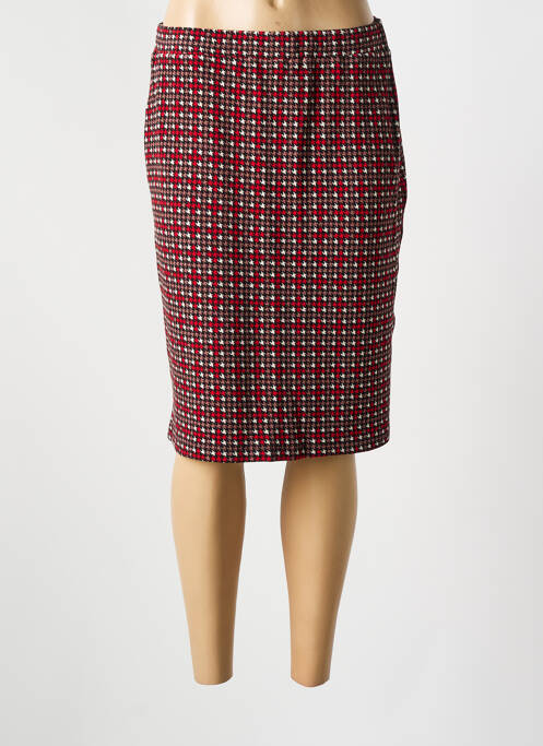 Jupe mi-longue stretch rouge GUY DUBOUIS femme