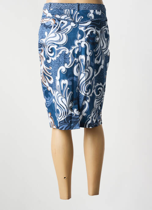Jupe mi-longue stretch bleu GUY DUBOUIS femme