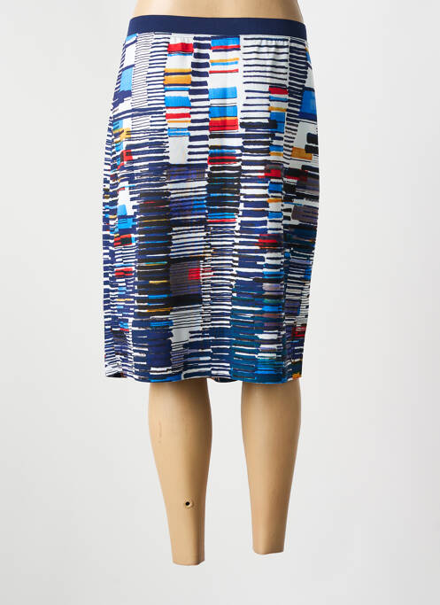 Jupe mi-longue bleu GUY DUBOUIS femme