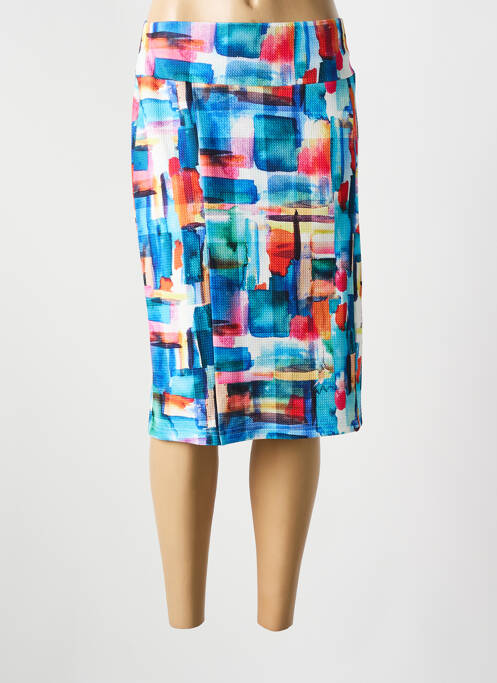 Jupe mi-longue bleu GUY DUBOUIS femme