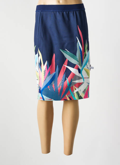 Jupe mi-longue bleu GUY DUBOUIS femme