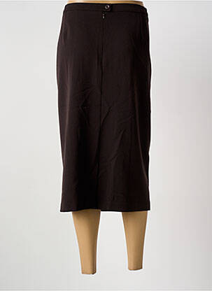 Jupe mi-longue taille à pinces marron GUY DUBOUIS femme
