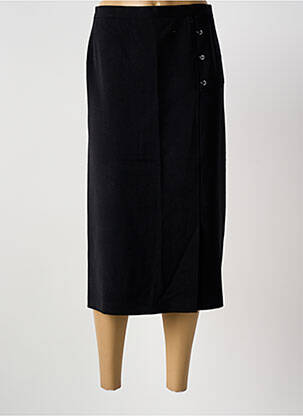 Jupe mi-longue taille haute noir GUY DUBOUIS femme