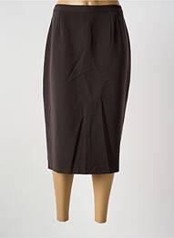 Jupe mi-longue taille à pinces marron GUY DUBOUIS femme