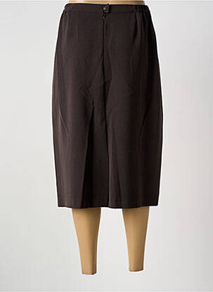 Jupe mi-longue taille à pinces marron GUY DUBOUIS femme