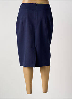Jupe mi-longue taille à pinces bleu GUY DUBOUIS femme