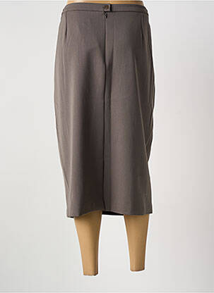 Jupe mi-longue taille haute marron GUY DUBOUIS femme
