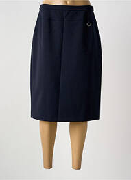 Jupe mi-longue taille haute bleu GUY DUBOUIS femme