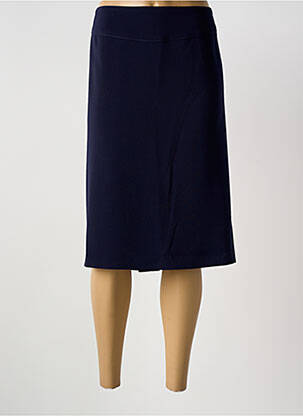 Jupe mi-longue taille haute bleu GUY DUBOUIS femme