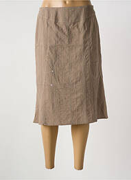 Jupe mi-longue taille haute marron GUY DUBOUIS femme