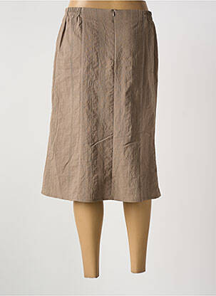 Jupe mi-longue taille haute marron GUY DUBOUIS femme
