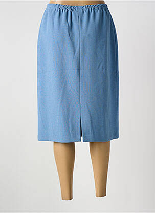 Jupe mi-longue coupe droite bleu GUY DUBOUIS femme