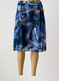 Jupe mi-longue taille à pinces bleu GREGORY PAT femme