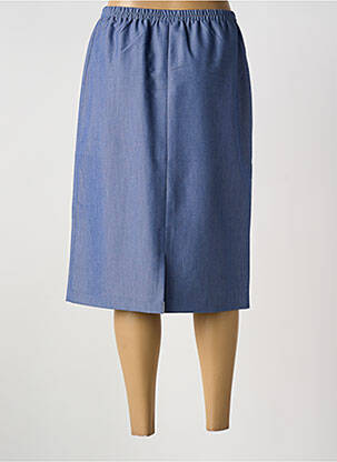 Jupe mi-longue taille haute bleu GUY DUBOUIS femme