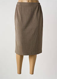 Jupe mi-longue taille haute marron GUY DUBOUIS femme