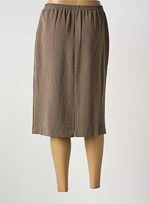 Jupe mi-longue taille haute marron GUY DUBOUIS femme