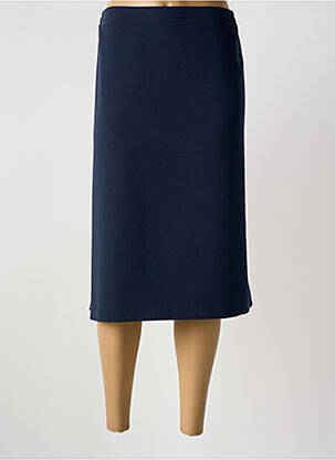Jupe mi-longue taille haute bleu GUY DUBOUIS femme