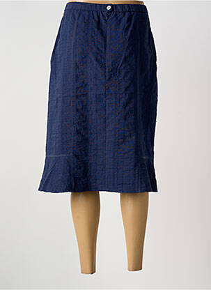 Jupe mi-longue taille haute bleu GUY DUBOUIS femme