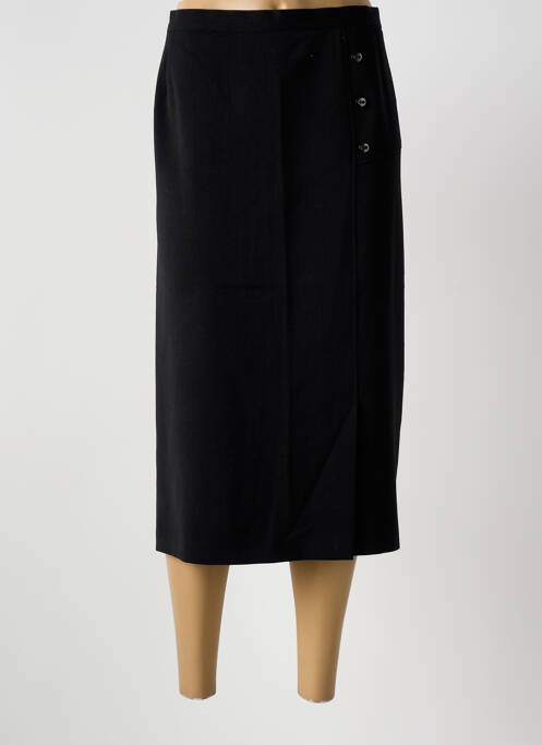 Jupe mi-longue taille haute noir GUY DUBOUIS femme