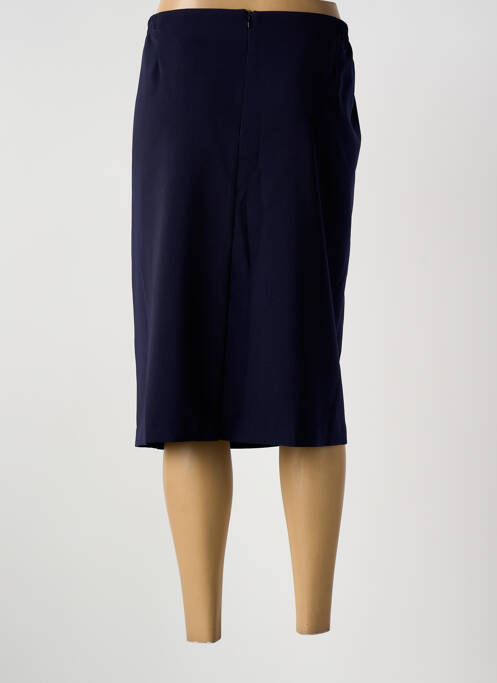 Jupe mi-longue taille haute bleu GUY DUBOUIS femme