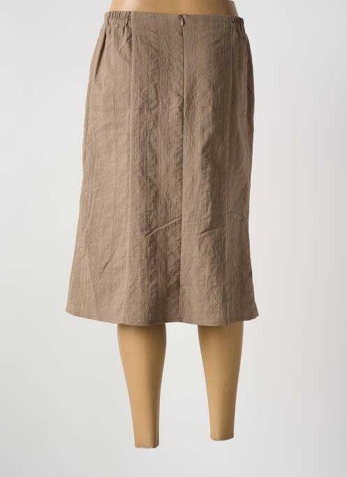 Jupe mi-longue taille haute marron GUY DUBOUIS femme