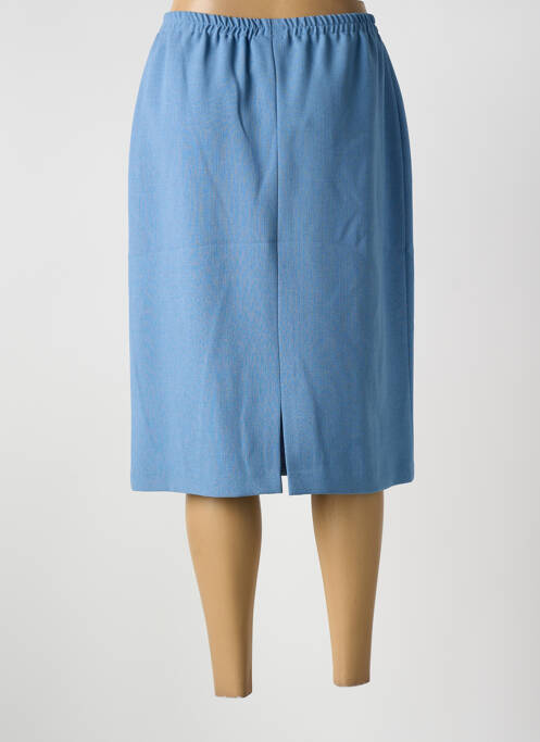 Jupe mi-longue coupe droite bleu GUY DUBOUIS femme