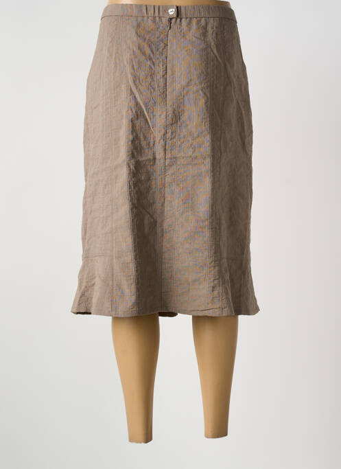 Jupe mi-longue taille haute marron GUY DUBOUIS femme