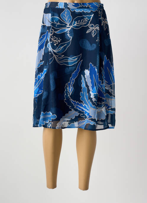 Jupe mi-longue taille à pinces bleu GREGORY PAT femme