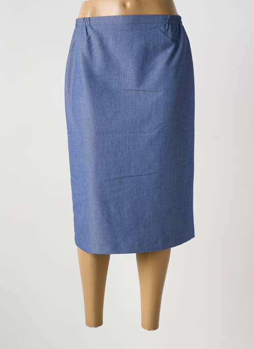 Jupe mi-longue taille haute bleu GUY DUBOUIS femme