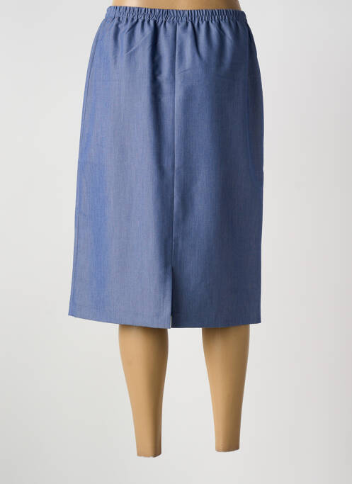 Jupe mi-longue taille haute bleu GUY DUBOUIS femme