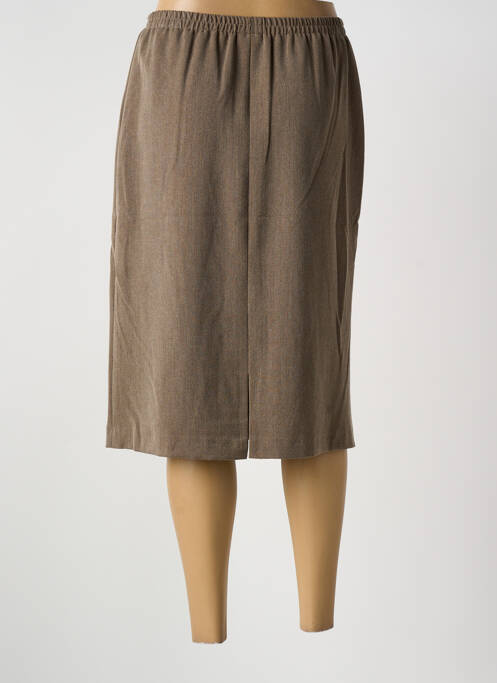 Jupe mi-longue taille haute marron GUY DUBOUIS femme