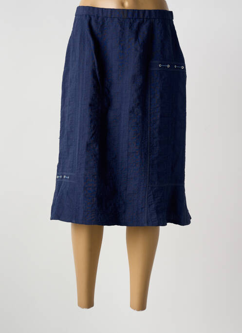 Jupe mi-longue taille haute bleu GUY DUBOUIS femme