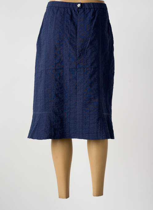 Jupe mi-longue taille haute bleu GUY DUBOUIS femme