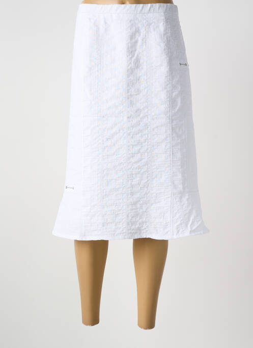 Jupe mi-longue blanc GUY DUBOUIS femme