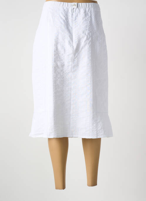 Jupe mi-longue blanc GUY DUBOUIS femme
