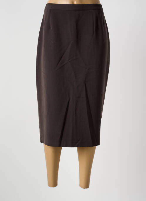 Jupe mi-longue marron GUY DUBOUIS femme