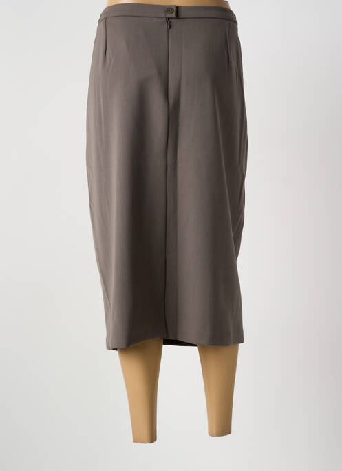 Jupe mi-longue marron GUY DUBOUIS femme