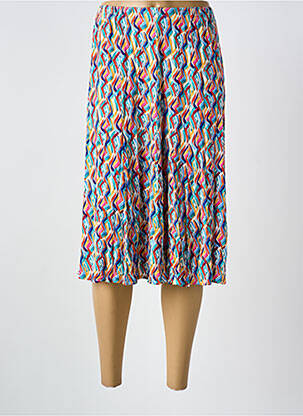 Jupe mi-longue stretch bleu GRIFFON femme