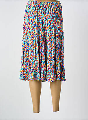 Jupe mi-longue stretch bleu GRIFFON femme