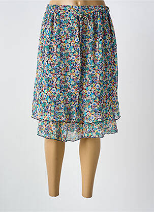 Jupe courte taille élastique bleu GRIFFON femme