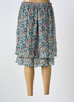 Jupe courte taille élastique bleu GRIFFON femme
