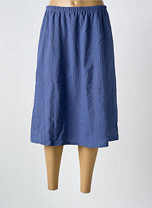 Jupe mi-longue coupe évasée bleu GRIFFON femme